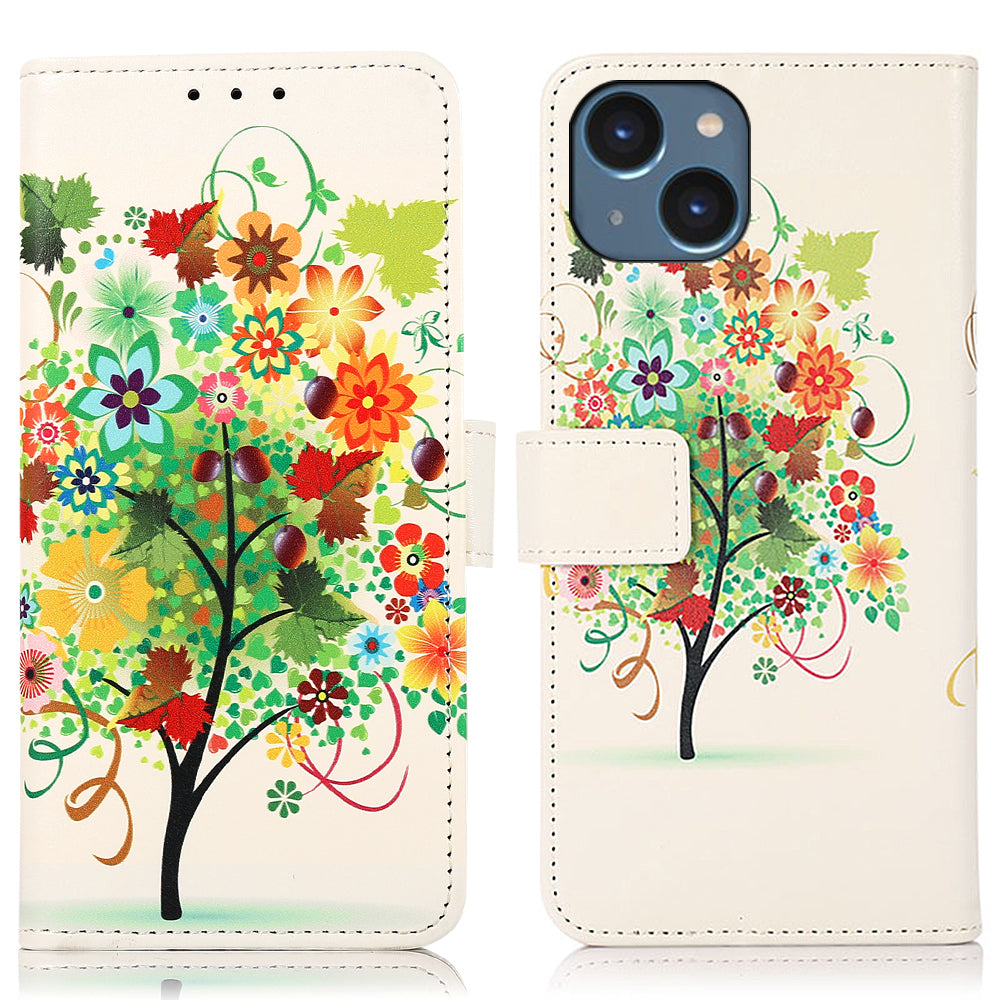 For iPhone 15 Plus PU Leather TPU Wallet Case Pattern Printing Phone Stand Cover For iPhone 15 Plus PU Leather TPU Wallet Case Pattern Printing Phone Stand Cover